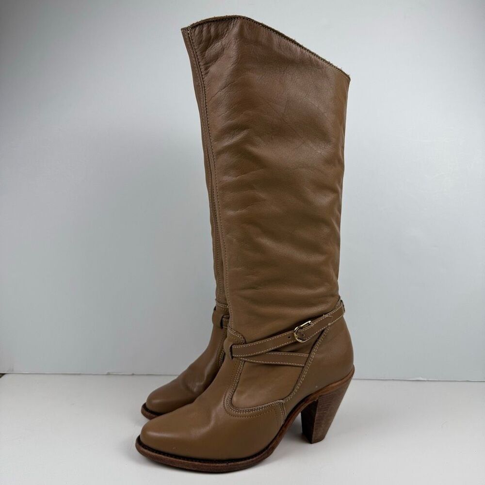 Vintage Dexter Tan Tall Heeled Boots Size 8